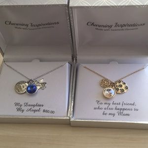 NWT Swarovski Mother Daughter Necklace Set